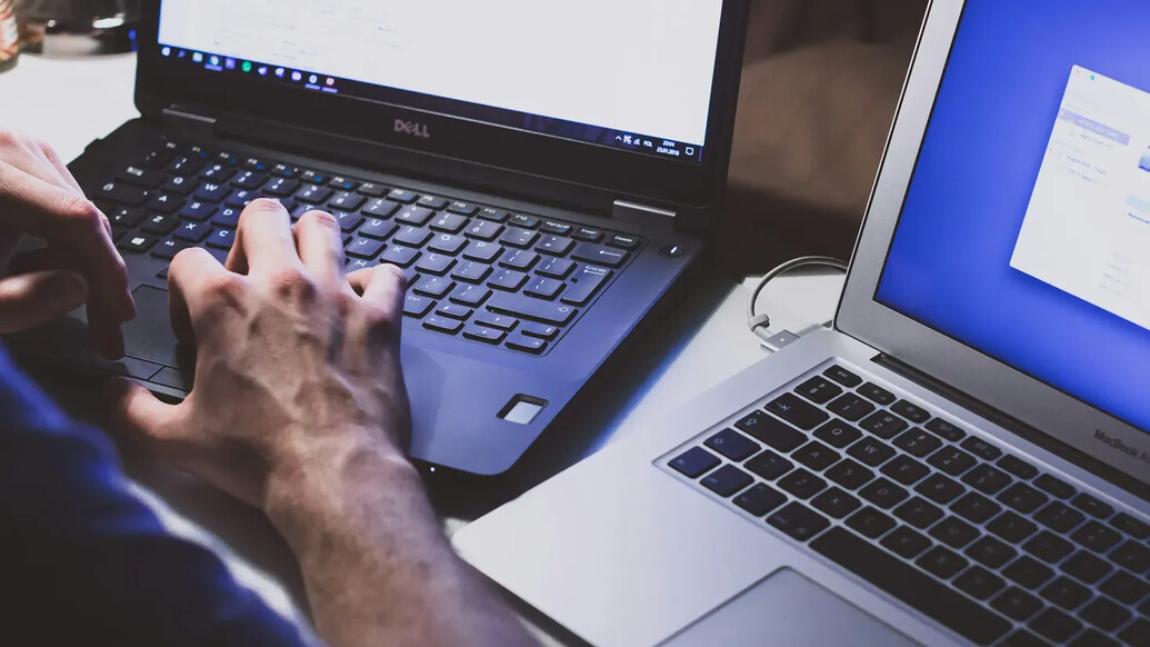 A student using laptop