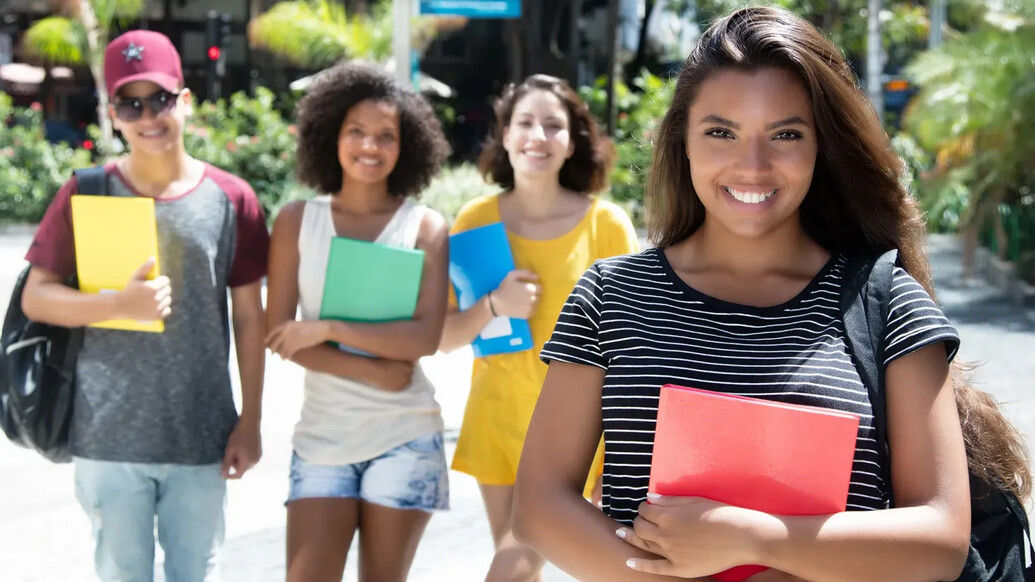 Group of smiling students in Miami