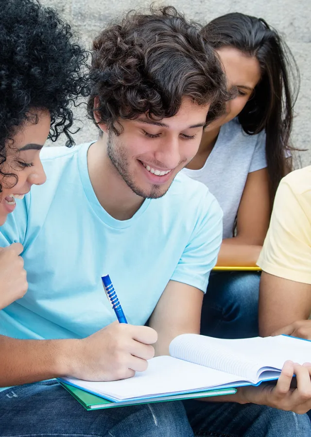 Students sitting together in Miami